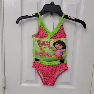 Dora the Explorer Bathing Suit Pink Green Watermelon